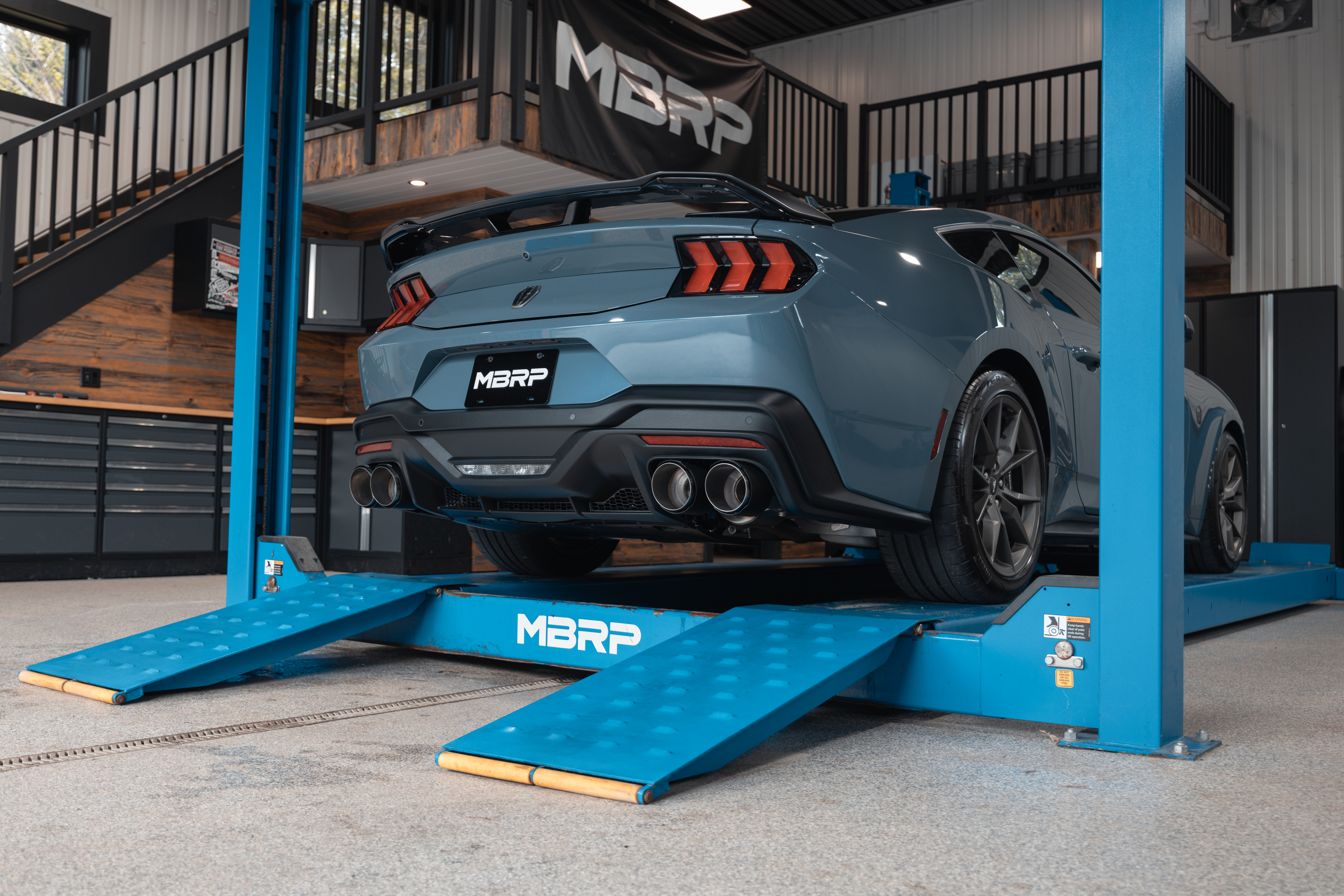 MBRP Exhaust 3\" Cat Back, Quad Split Rear Exit; With Carbon Fiber Tips; Active Exhaust T304